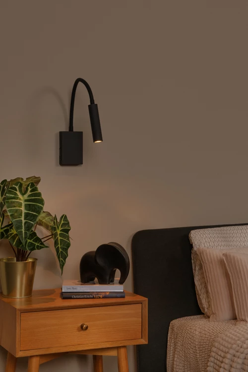 Lucide ALEC - Wandspot / Wandlamp - LED 3 StepDim - G9 - 1x3W 2700K - Inclusief omwisselbare ringen - Zwart - sfeer 1